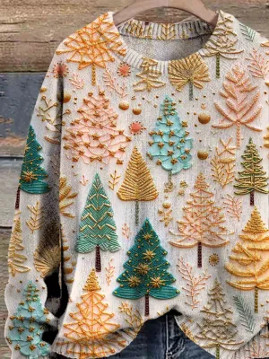 Christmas jumper - oversized Christmas tree knit jumper for women