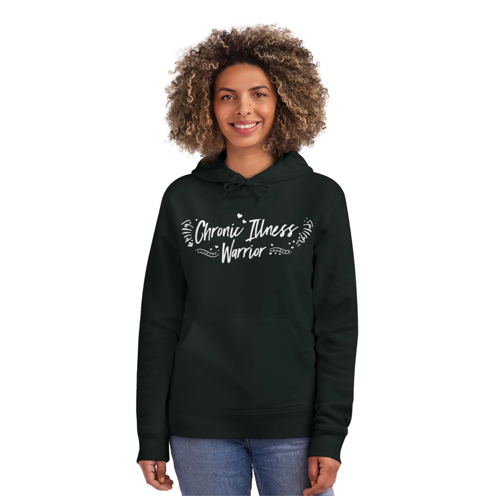 Chronic Illness Warrior, Unisex Organic Drummer Hoodie, Printed