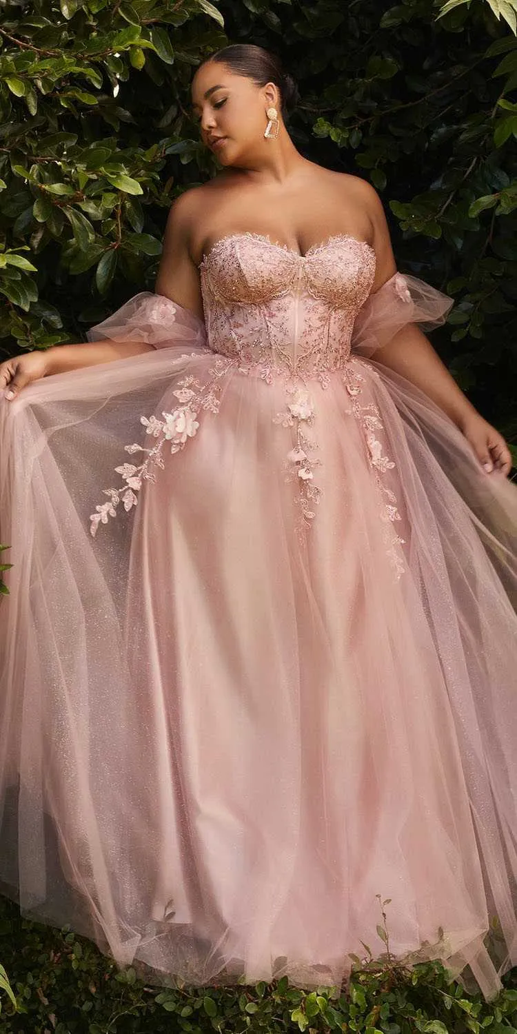 Cinderella Divine CD0191 Strapless Layered Tulle Gown