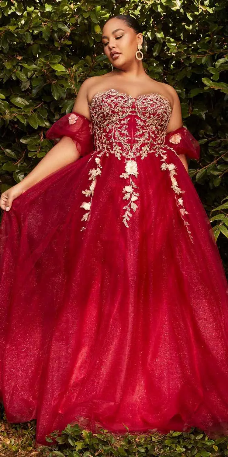 Cinderella Divine CD0191 Strapless Layered Tulle Gown