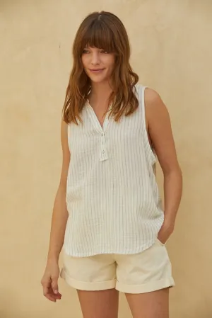 Coastal Breeze Striped Sleeveless Top