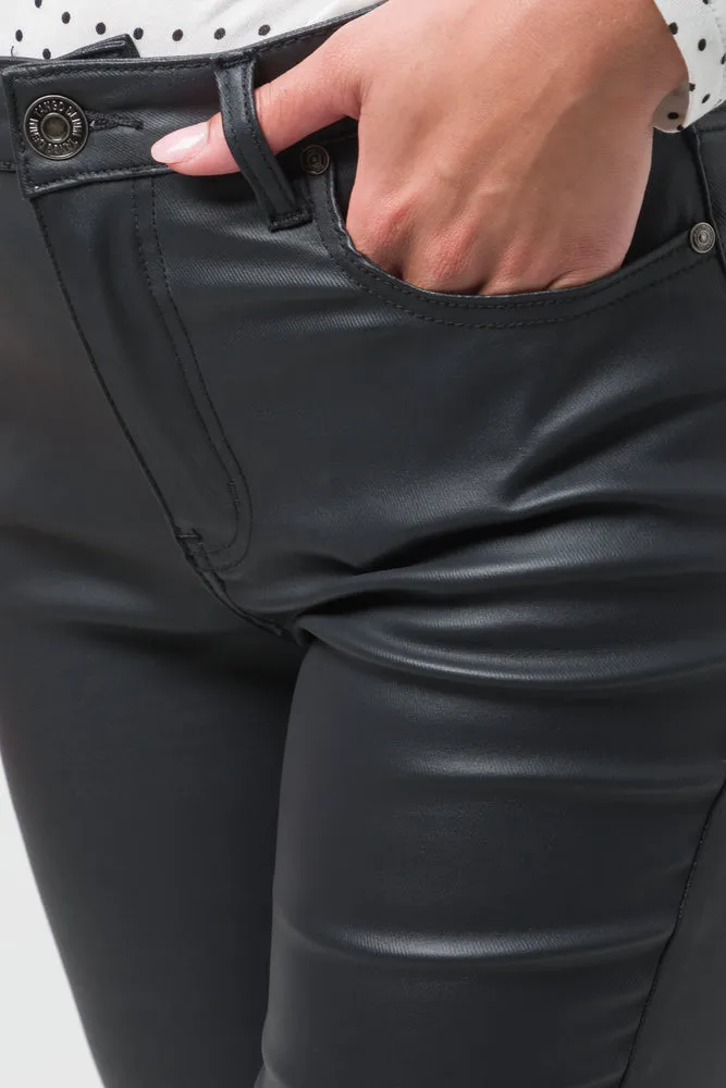 Coated Skinny Denim Jeans Black