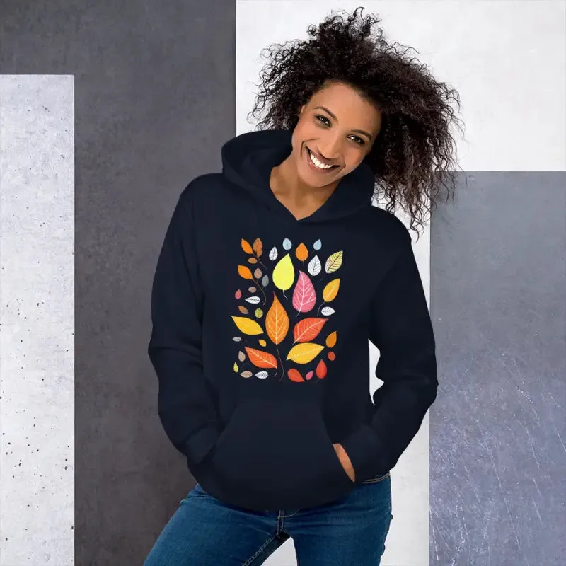 Colorful Leaves Unisex Hoodie for Vibrant Autumn Leaves