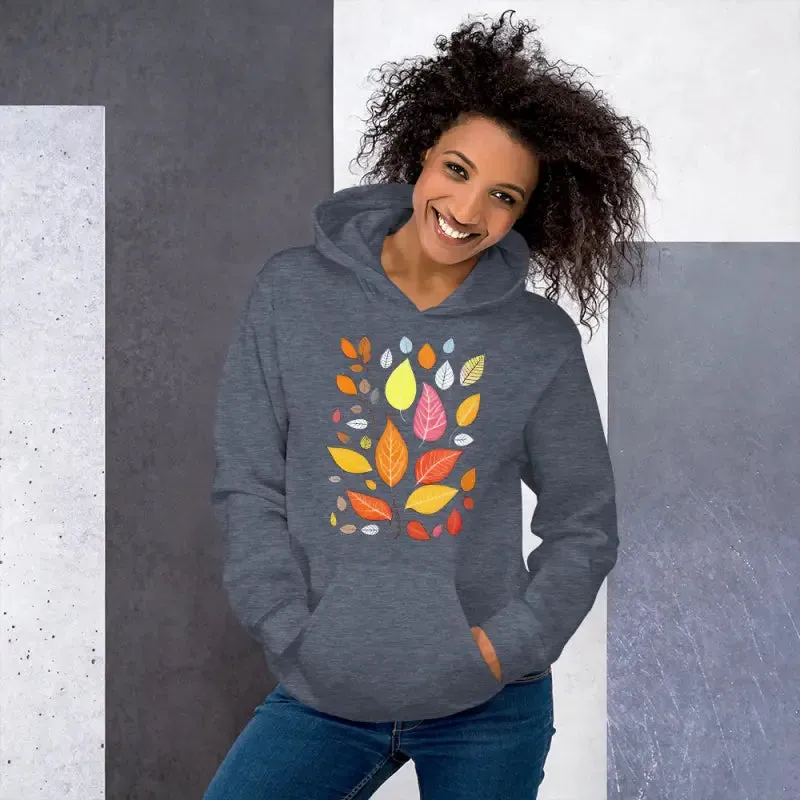 Colorful Leaves Unisex Hoodie for Vibrant Autumn Leaves