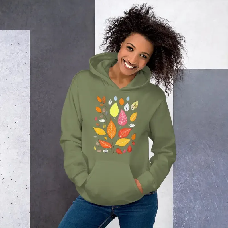 Colorful Leaves Unisex Hoodie for Vibrant Autumn Leaves
