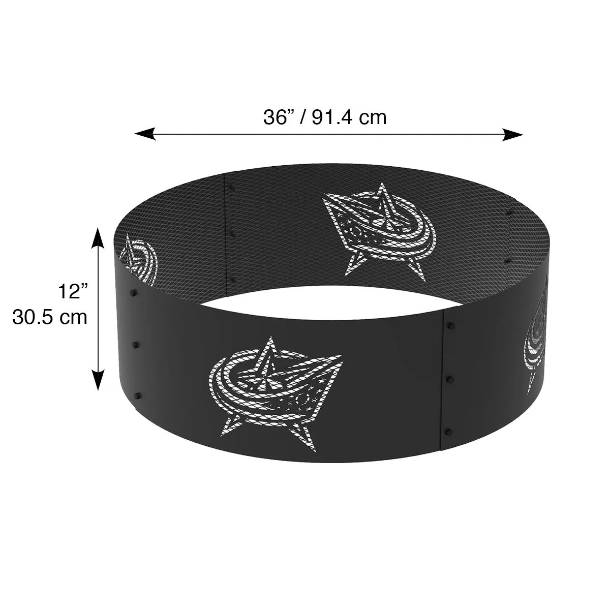 Columbus Blue Jackets 36 in. Round x 12 in. High Decorative Steel Fire Ring