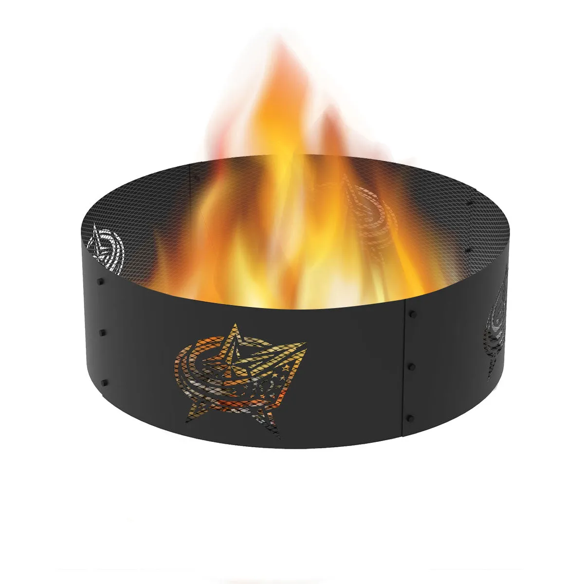 Columbus Blue Jackets 36 in. Round x 12 in. High Decorative Steel Fire Ring