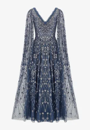 Comet V-neck Sequined Gown