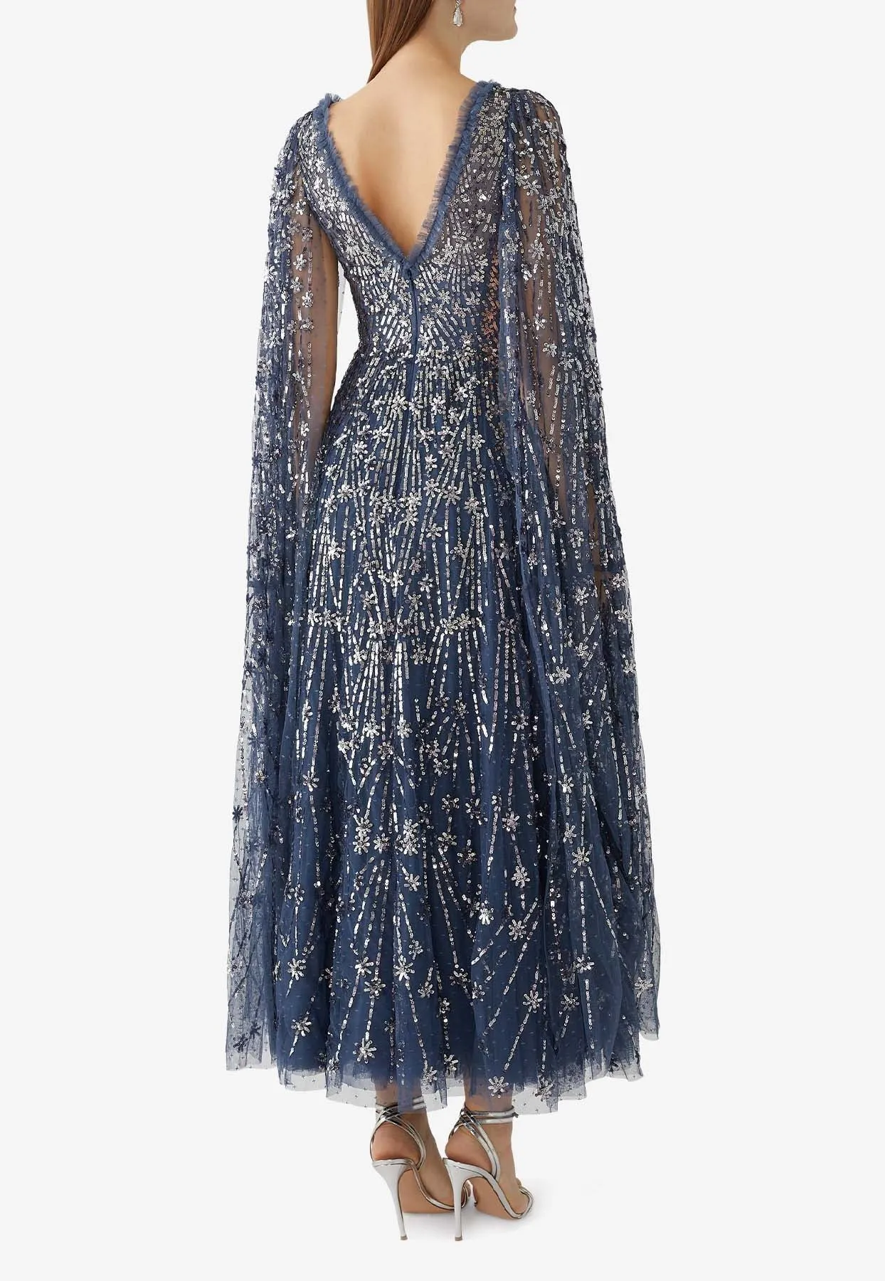 Comet V-neck Sequined Gown