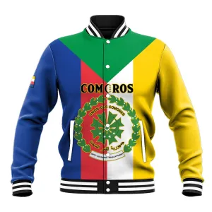 Comoros Coat Of Arms Flag Style Baseball Jacket LT15