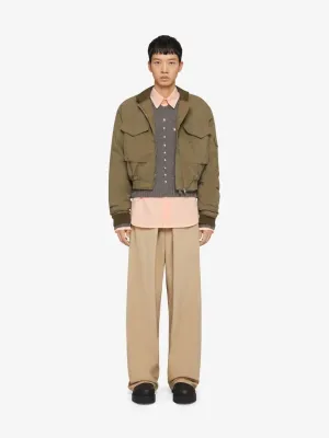 Cotton Cropped Bomber Jacket