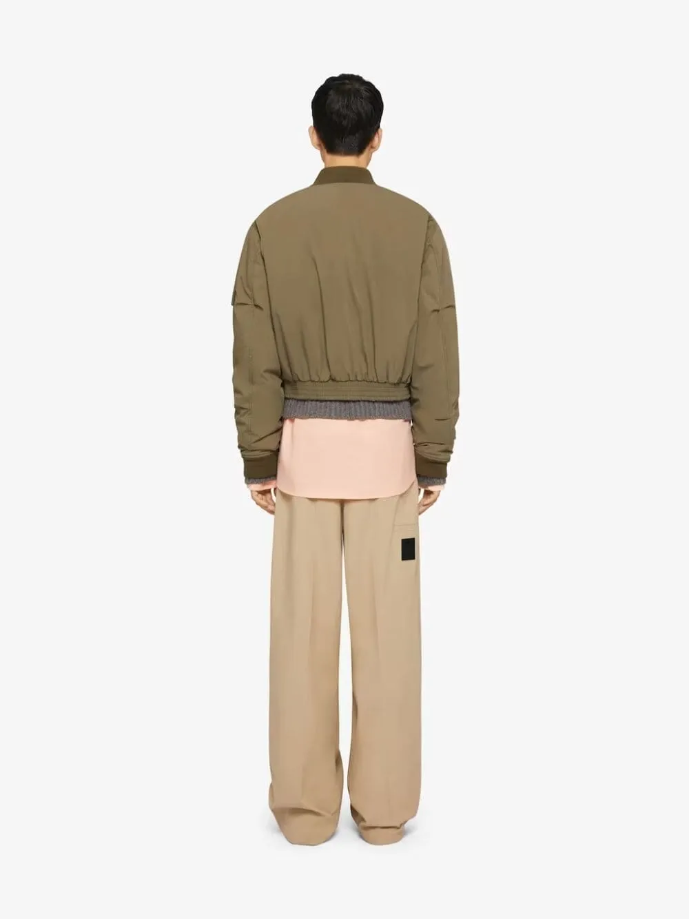 Cotton Cropped Bomber Jacket