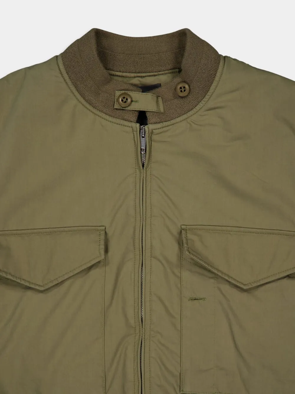 Cotton Cropped Bomber Jacket