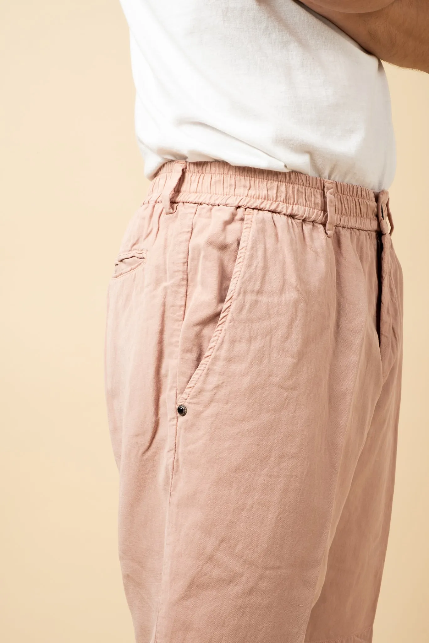 Cotton Linen Shorts - Pale Pink