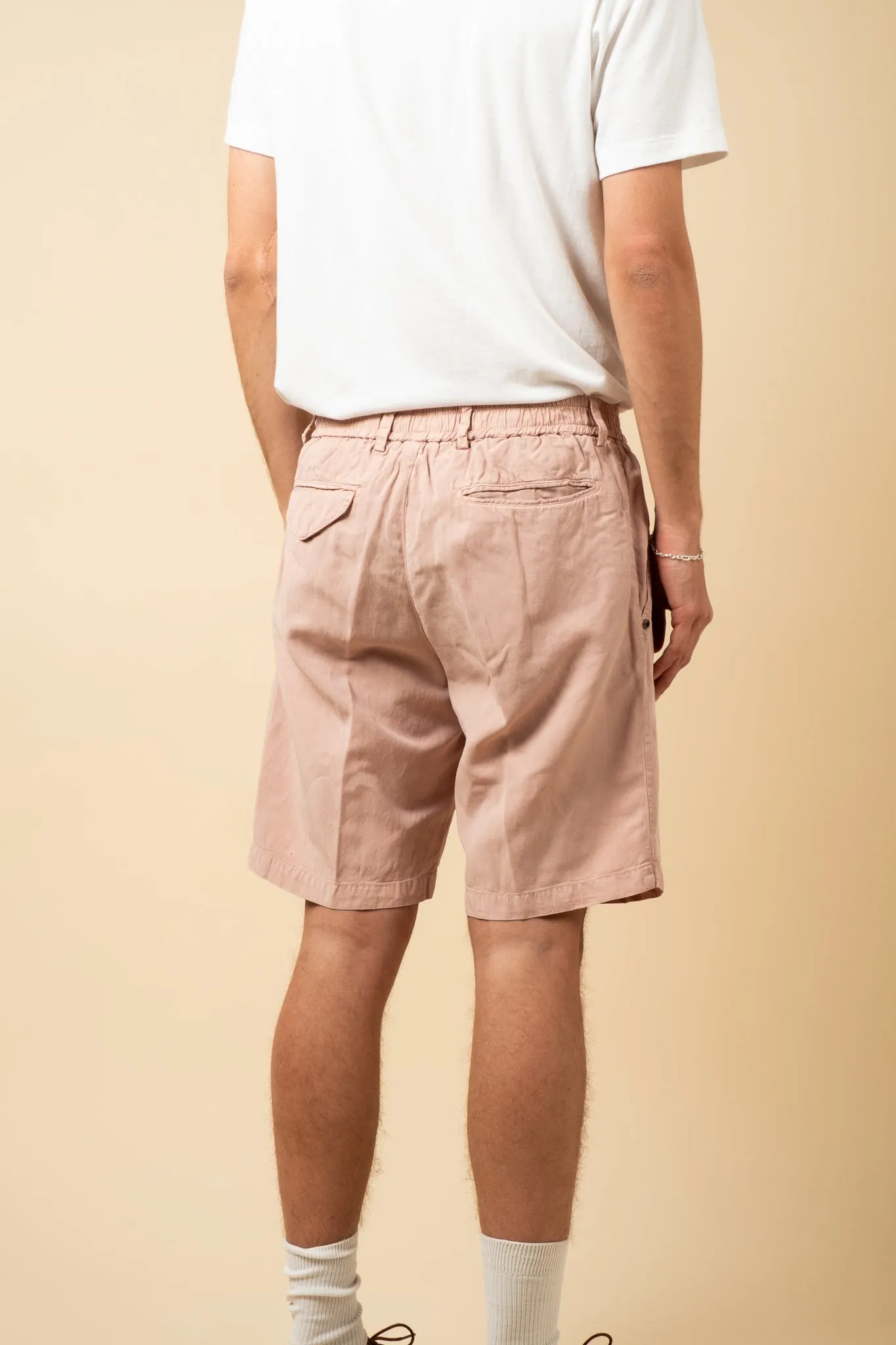 Cotton Linen Shorts - Pale Pink