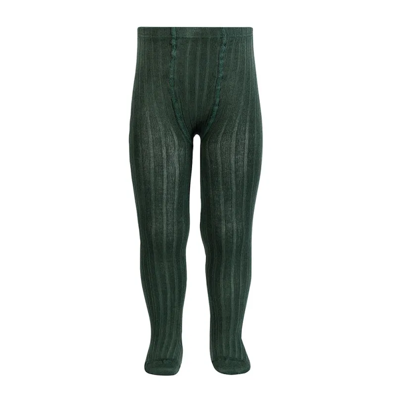 Cotton Rib Tights | Pine