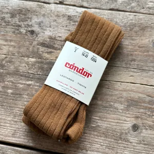 Cotton Rib Tights | Toffee - Last Sizes