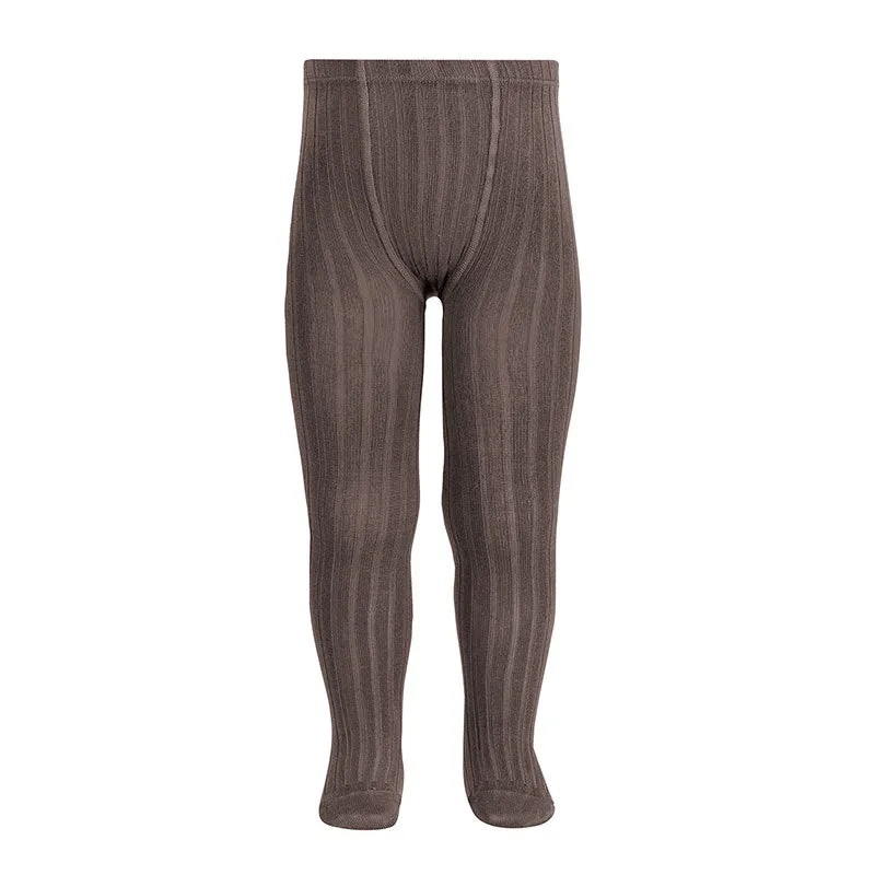 Cotton Rib Tights | Truffle | Last Sizes