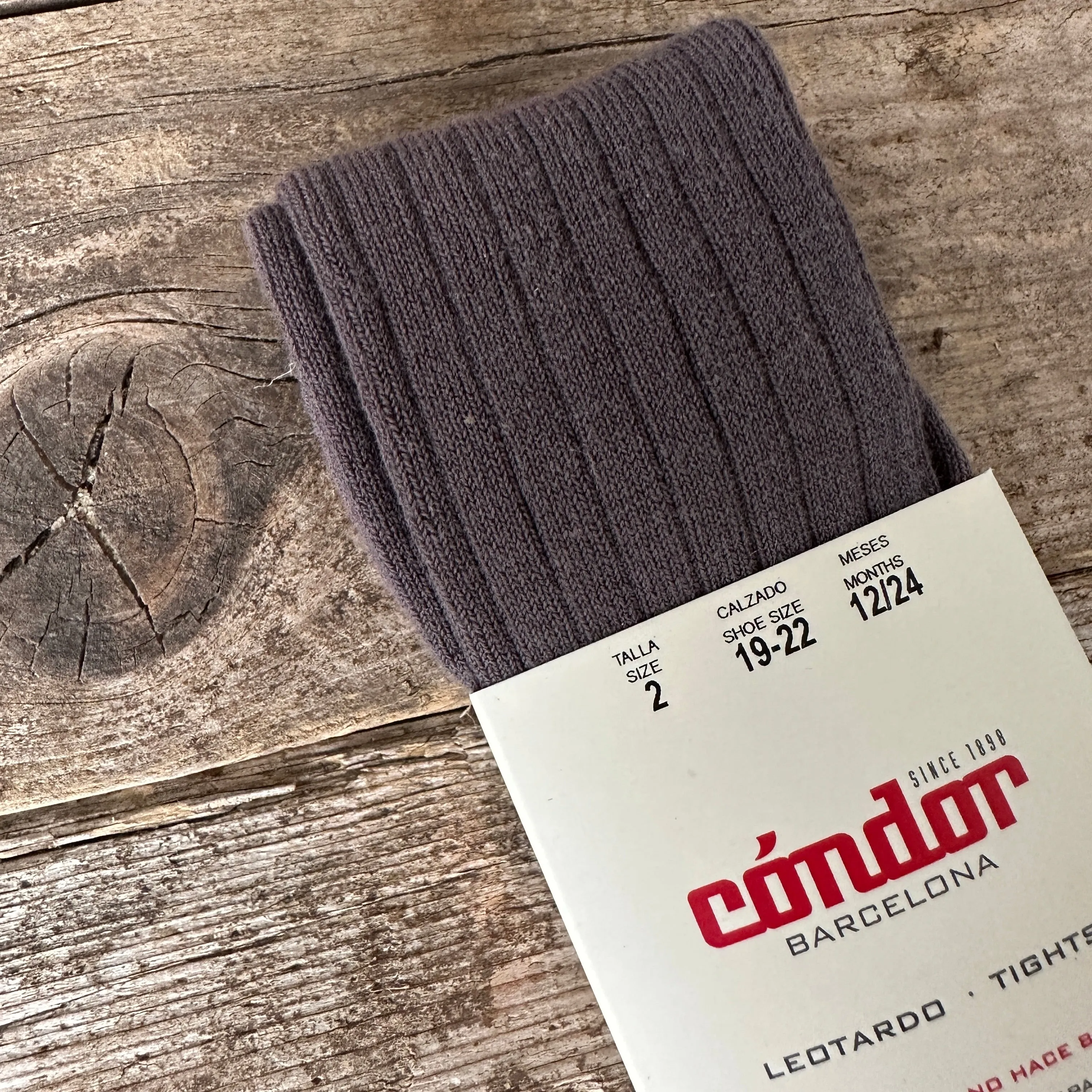Cotton Rib Tights | Truffle | Last Sizes