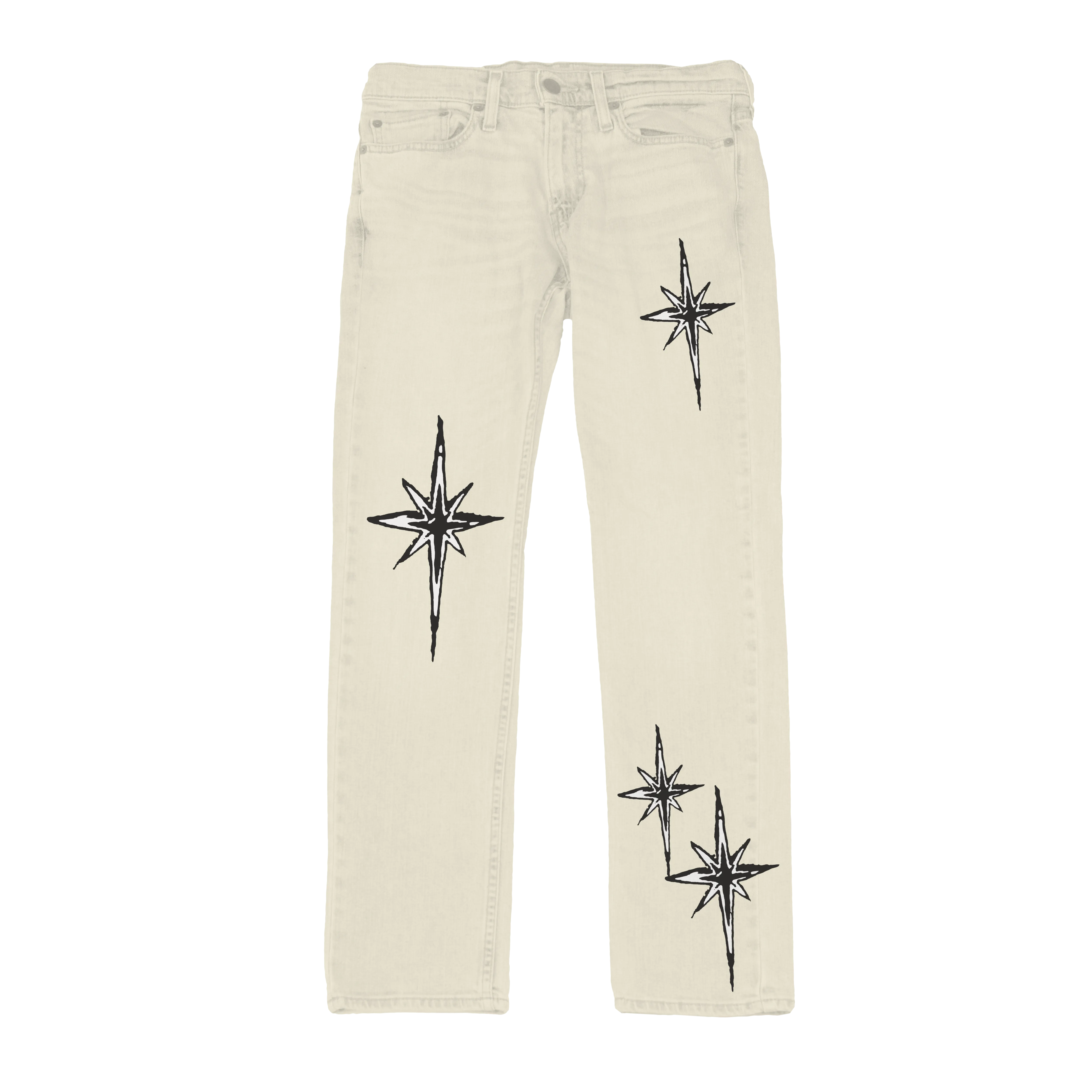 Cream Sparkle Jeans