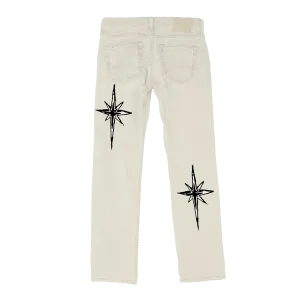 Cream Sparkle Jeans