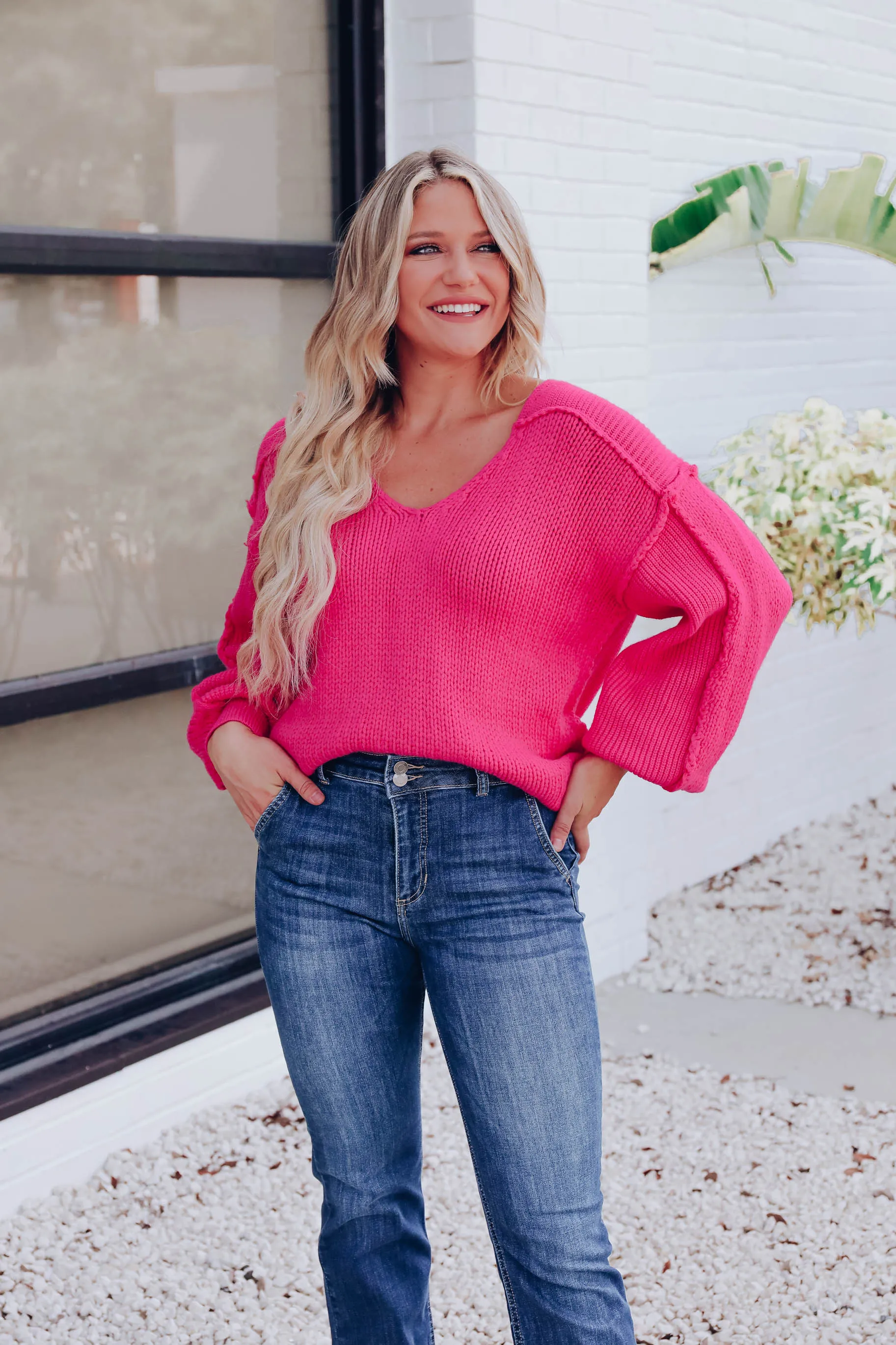 Cristal Chunky Knit Sweater - Pink