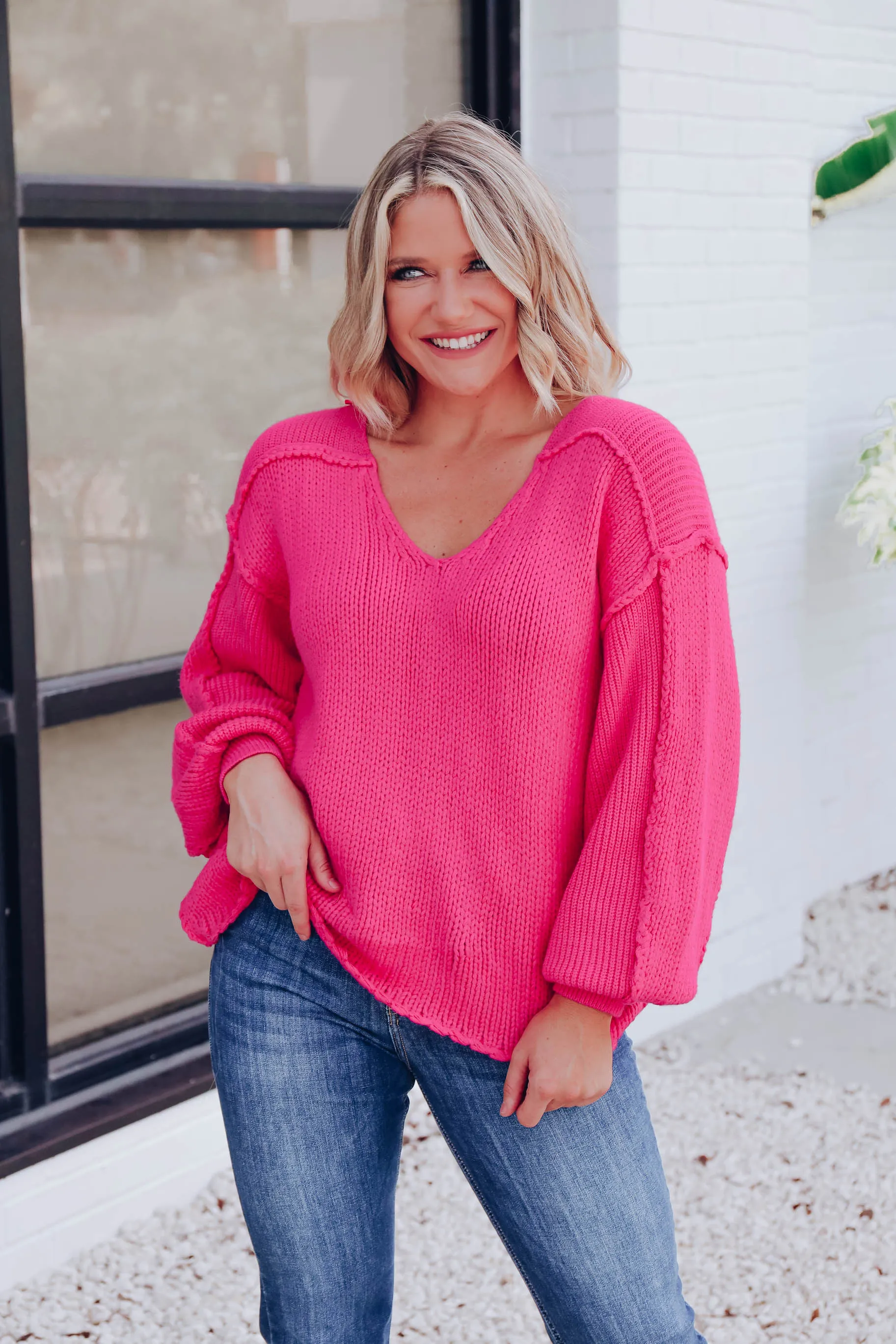 Cristal Chunky Knit Sweater - Pink
