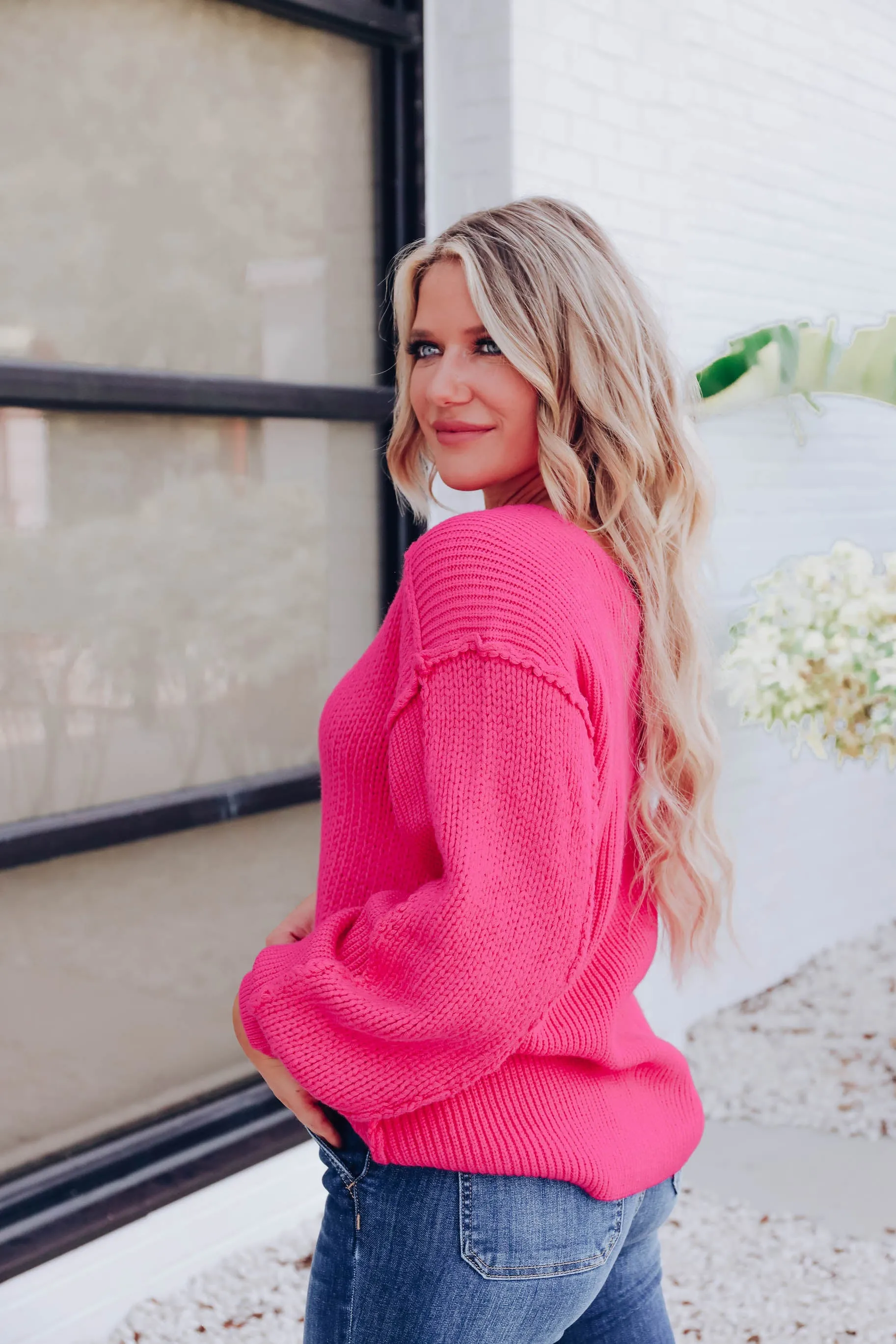 Cristal Chunky Knit Sweater - Pink
