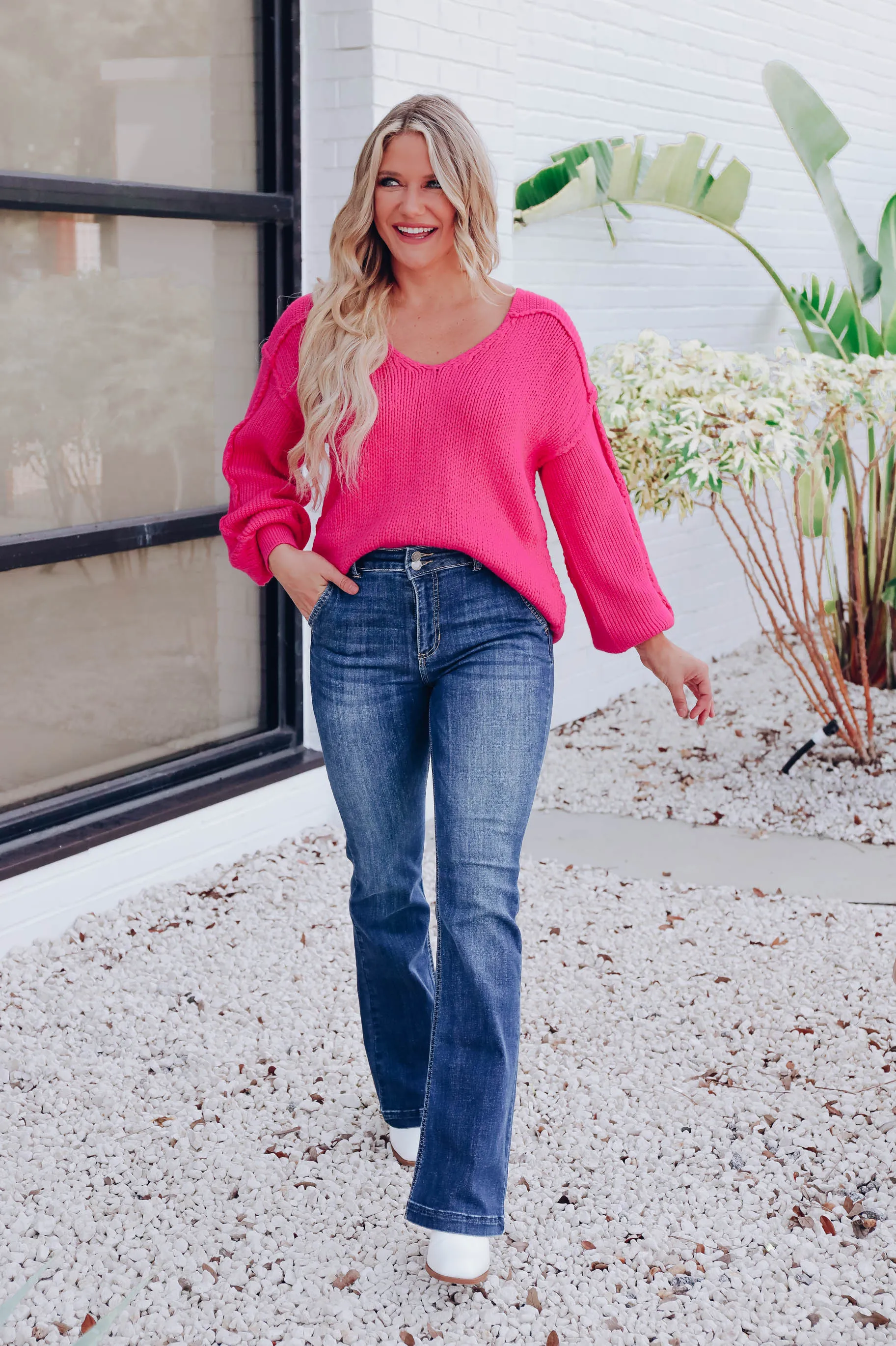 Cristal Chunky Knit Sweater - Pink