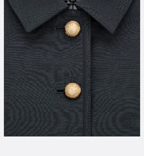 Cropped Jacket • Navy Blue Wool and Silk
