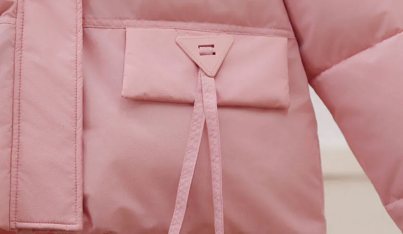 Cropped Women's Padded Puffer Jacket with Stain-resistant Fabric