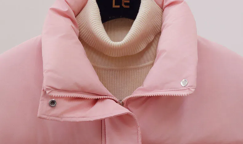 Cropped Women's Padded Puffer Jacket with Stain-resistant Fabric