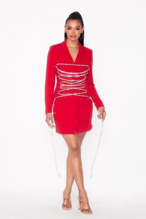 Crystal Lace Detailed Jacket Dress