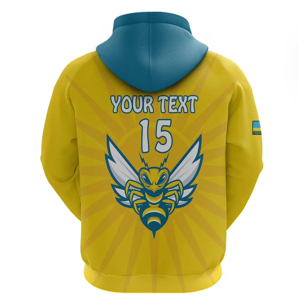 Custom Afro Rwanda Football Zip Hoodie Go Wasps LT15