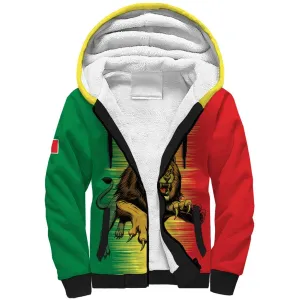 Custom Afro Senegal Football Sherpa Hoodie Lions of Teranga - Flag Style LT15