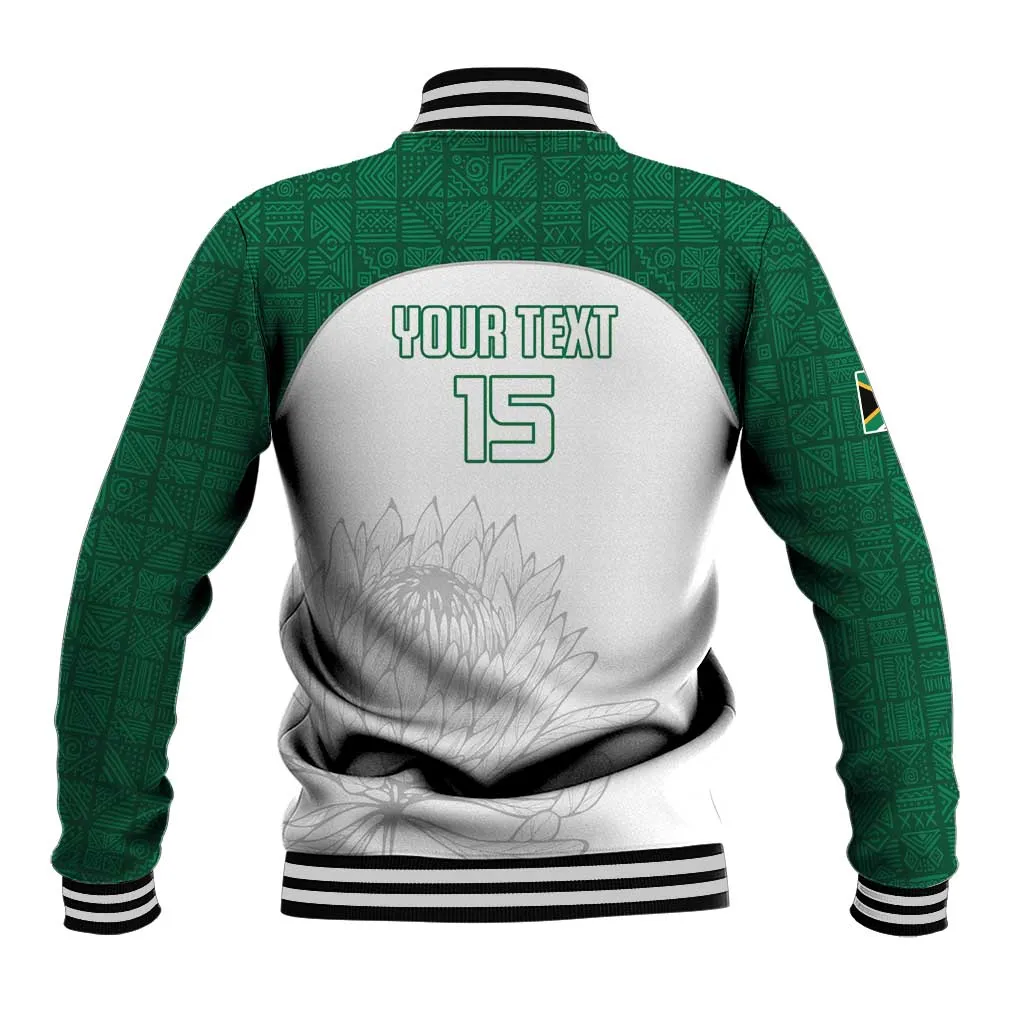 Custom Afro South Africa Cricket Baseball Jacket Go Proteas - African Pattern LT15