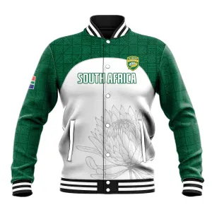 Custom Afro South Africa Cricket Baseball Jacket Go Proteas - African Pattern LT15