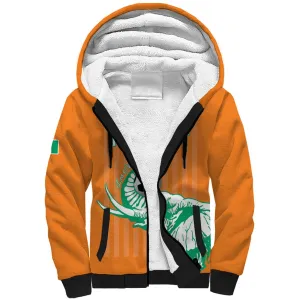 Custom Cote dIvoire Football Sherpa Hoodie Les Elephants LT15