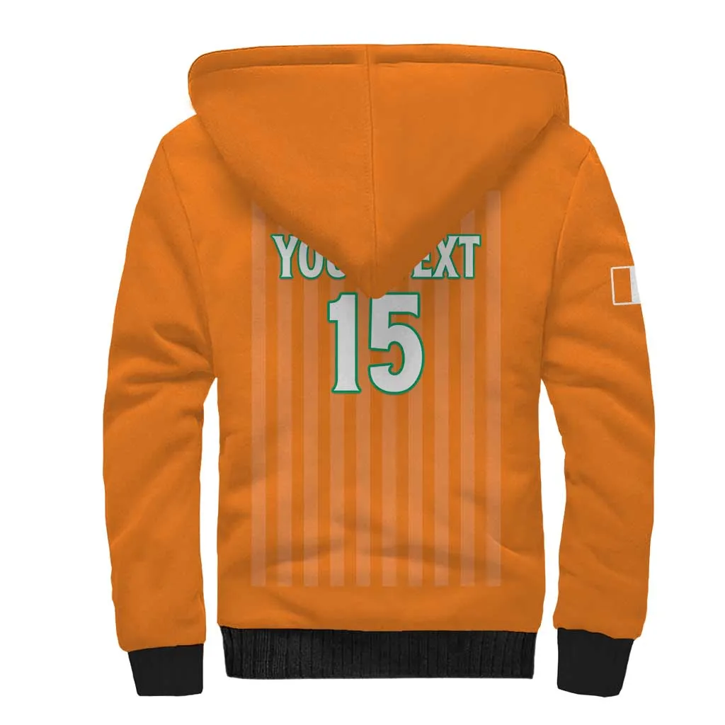 Custom Cote dIvoire Football Sherpa Hoodie Les Elephants LT15