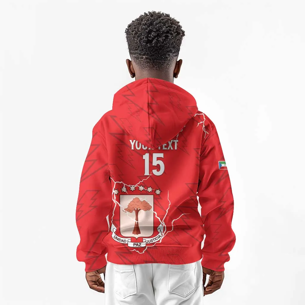 Custom Equatorial Guinea Football Kid Hoodie Go Champions - Red Version LT15