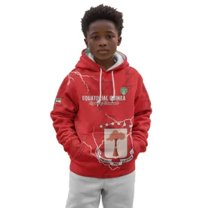 Custom Equatorial Guinea Football Kid Hoodie Go Champions - Red Version LT15