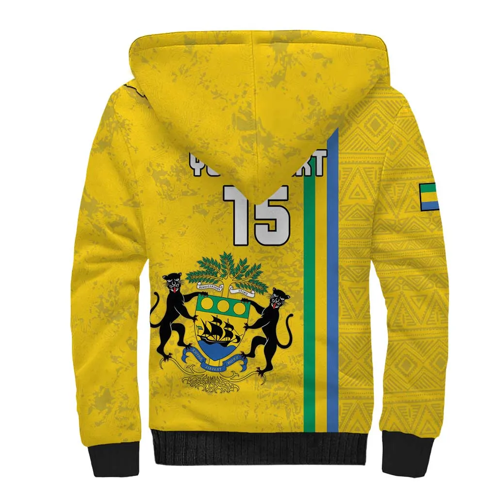Custom Gabon Football Sherpa Hoodie Go Champions - Yellow Ver LT15
