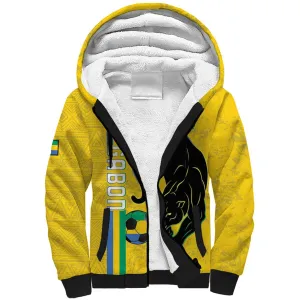 Custom Gabon Football Sherpa Hoodie Go Champions - Yellow Ver LT15