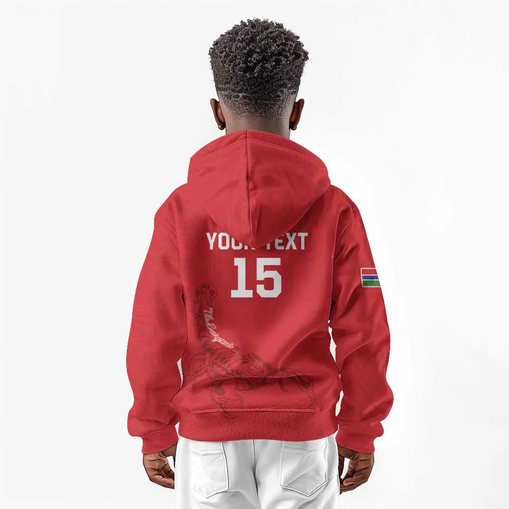 Custom Gambia Football Kid Hoodie Scorpions Never Die LT15