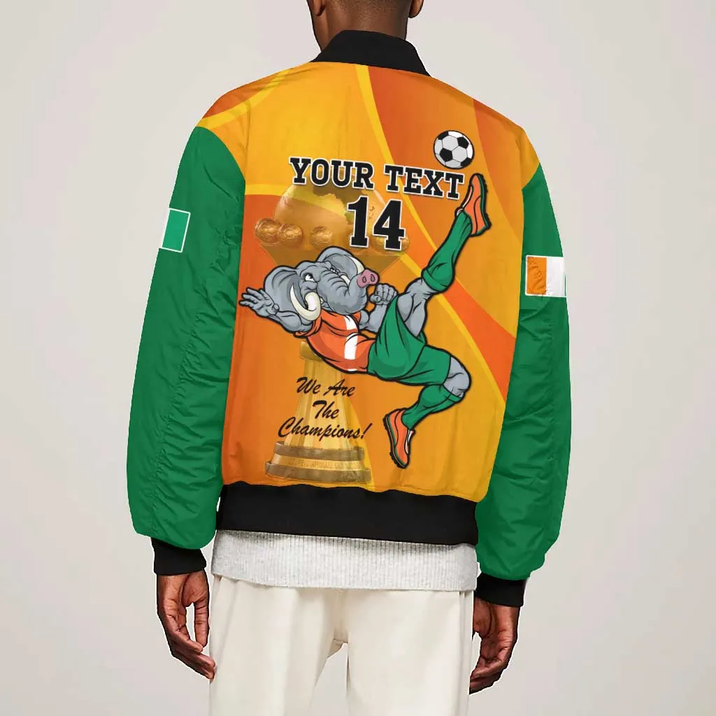 Custom Ivory Coast Football Bomber Jacket 2024 Mascot With Champions Trophy LT14
