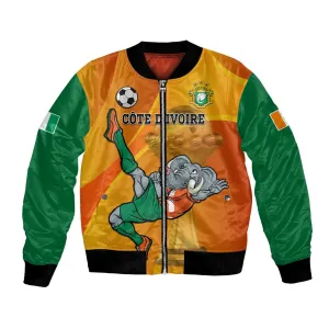 Custom Ivory Coast Football Bomber Jacket 2024 Mascot With Champions Trophy LT14