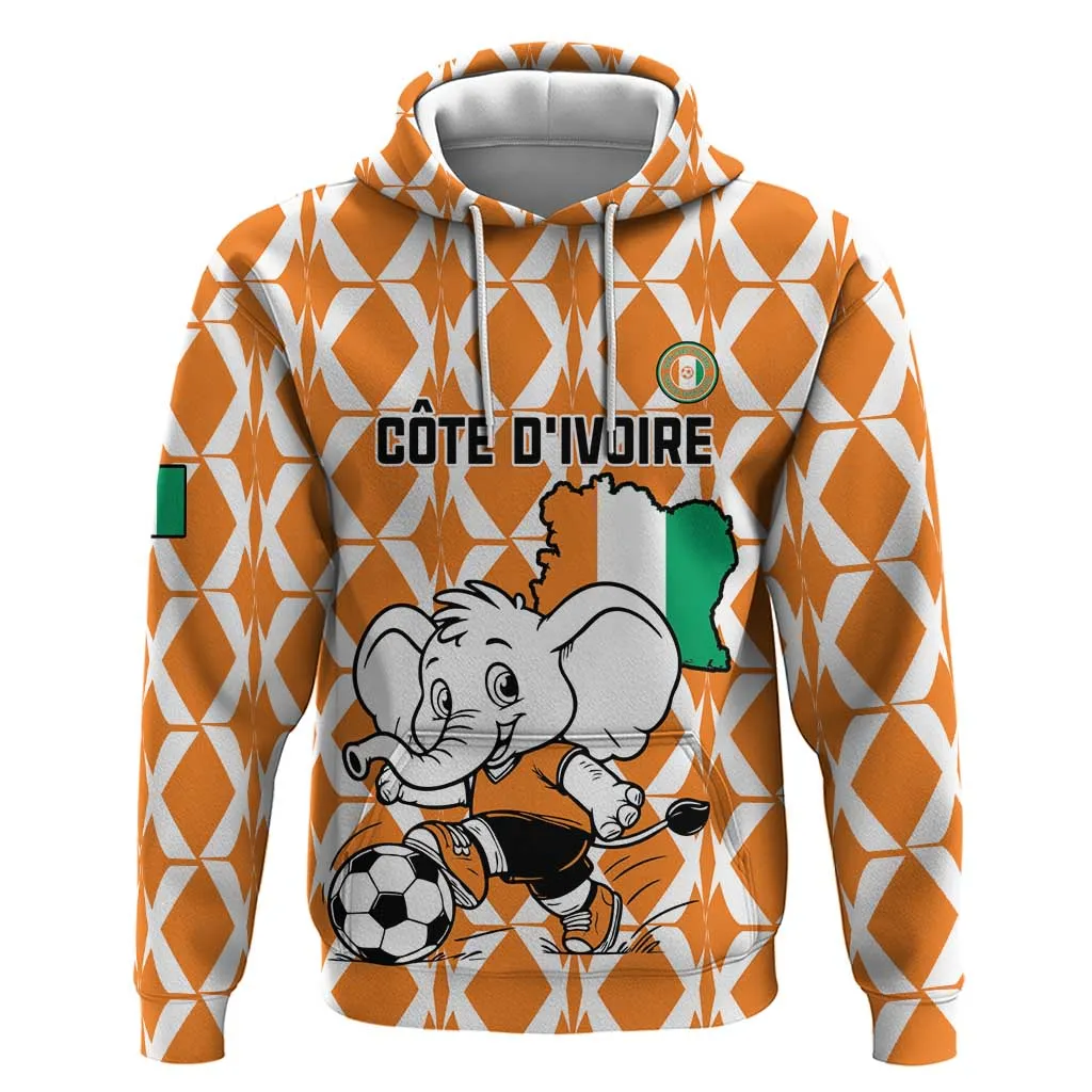 Custom Ivory Coast Football Zip Hoodie Go Champions LT15