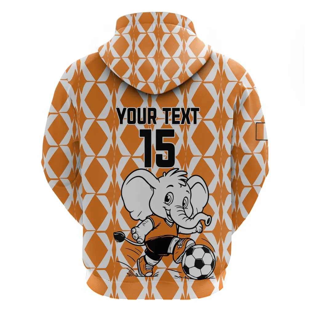 Custom Ivory Coast Football Zip Hoodie Go Champions LT15