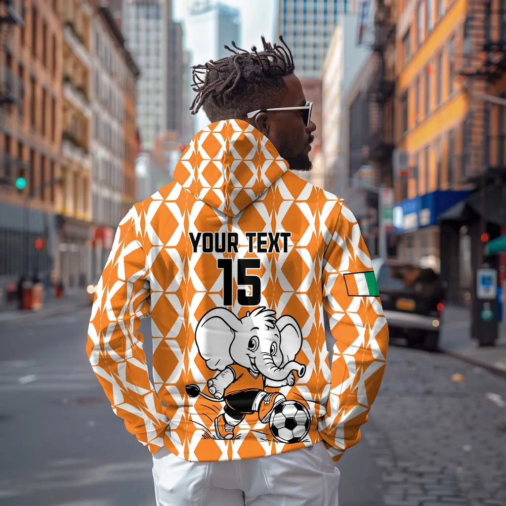 Custom Ivory Coast Football Zip Hoodie Go Champions LT15