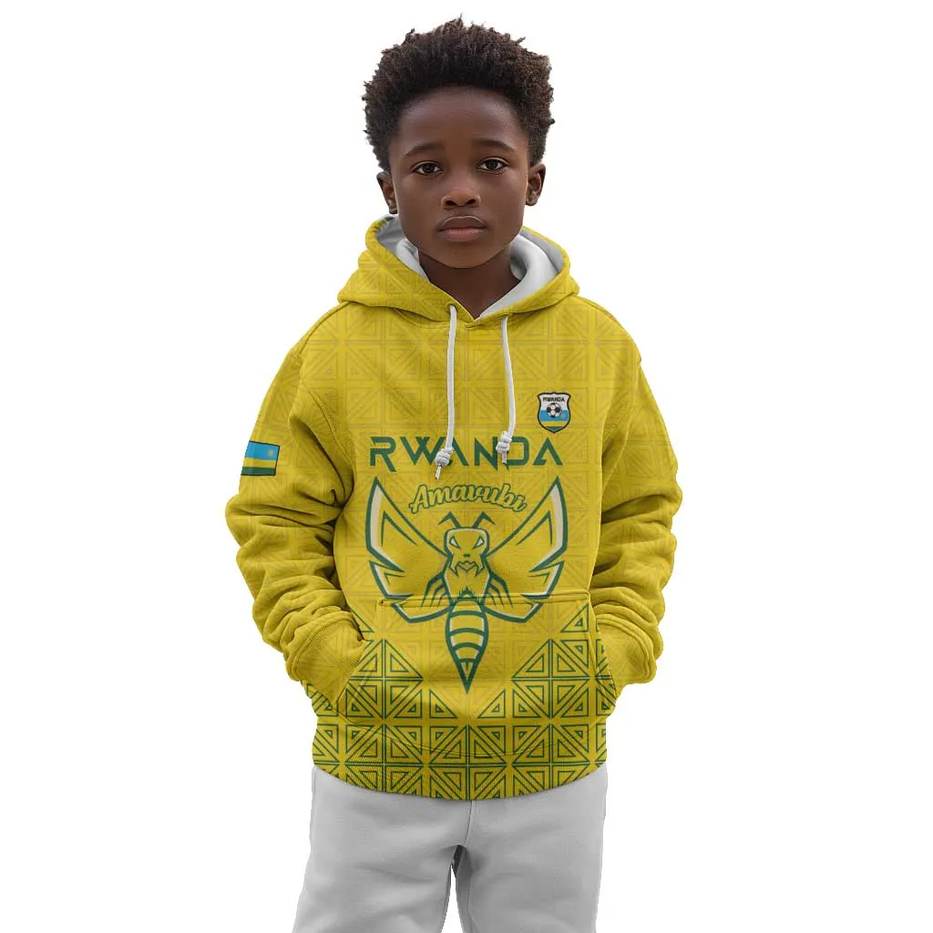 Custom Jamhuri ya Rwanda Football Kid Hoodie Go Amavubi Go LT15